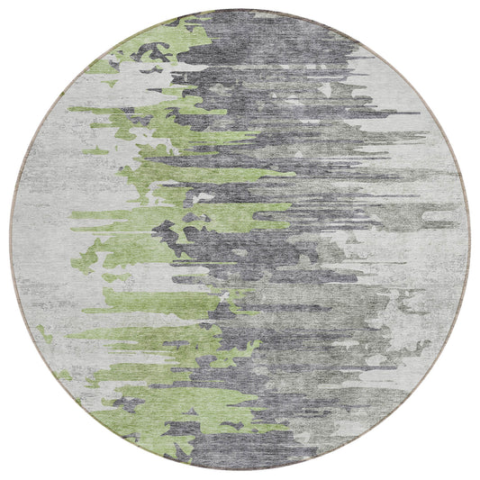 Addison Rugs Chantille ACN704GE 8 x 8 (ft) Green Round Indoor/Outdoor Geometric Machine washable Area rug