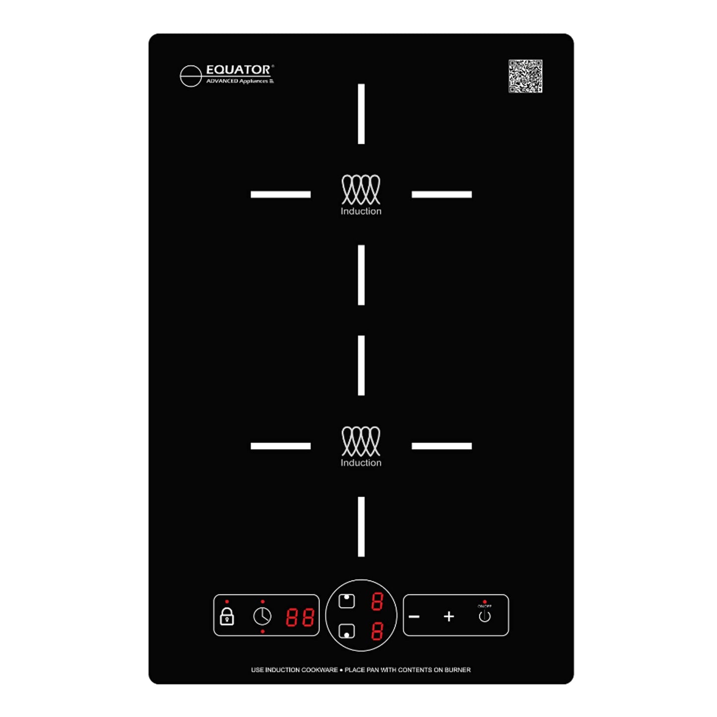 Equator Advanced Appliances VERTICAL 9 POWER Built in/Freestanding 13-in 2 burners Black Induction Cooktop