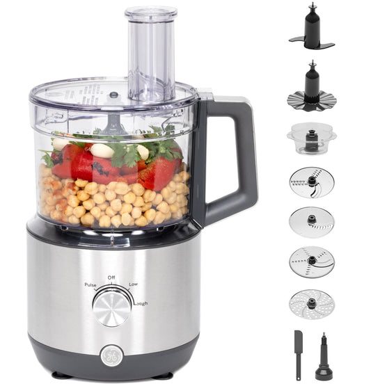 GE 12 Cups 550-Watt Stainless Steel Food Processor (Stainless Steel) G8P1AASSPSS