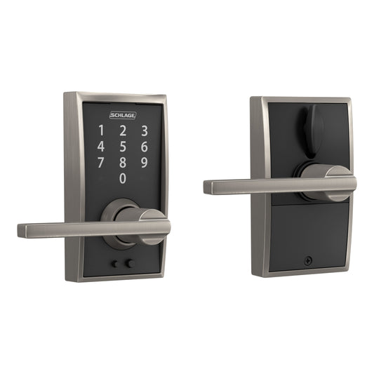 Schlage Touch Century-Latitude Satin Nickel Electronic Handle Touchscreen Keypad FE695 CEN 619 LAT