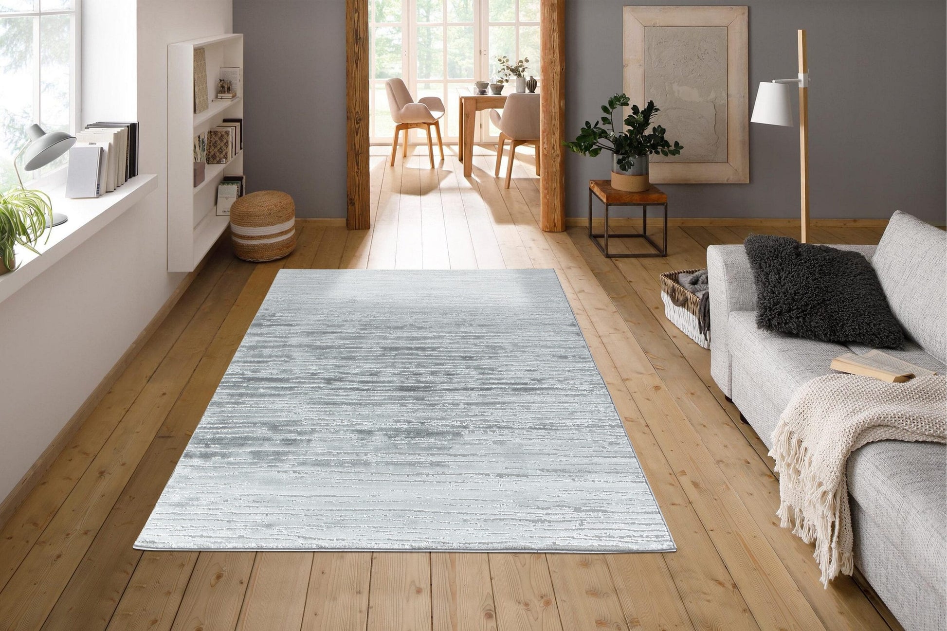 MDA Rugs Petra 5 x 7 (ft) Grey Rectangular Indoor Abstract Area rug