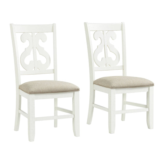Picket House Furnishings Set of 2 Traditional Polyester Upholstered Dining Side Chair (Composite Frame)