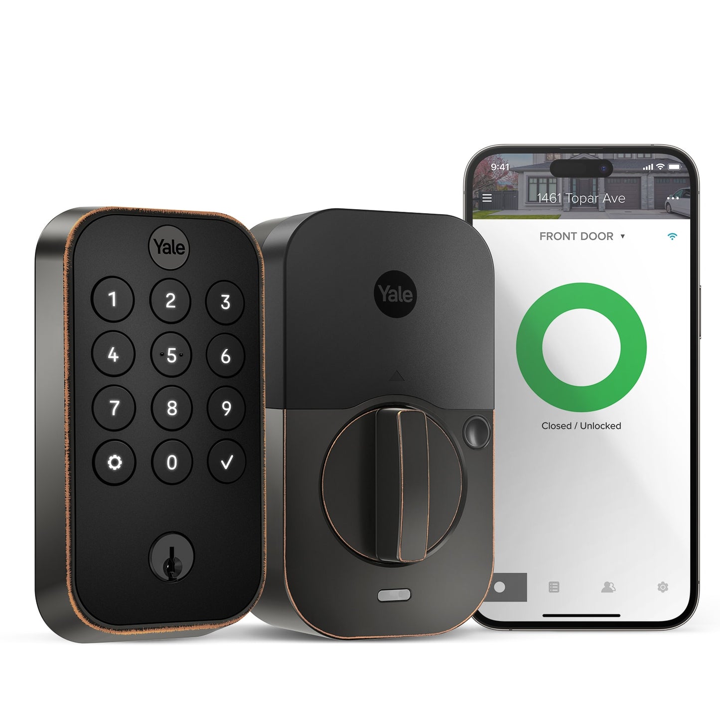 Yale Assure Lock 2 Oil Rubbed Bronze Smart Lock Electronic Deadbolt with Wifi Bluetooth Keypad YRD410-WF1-0BP