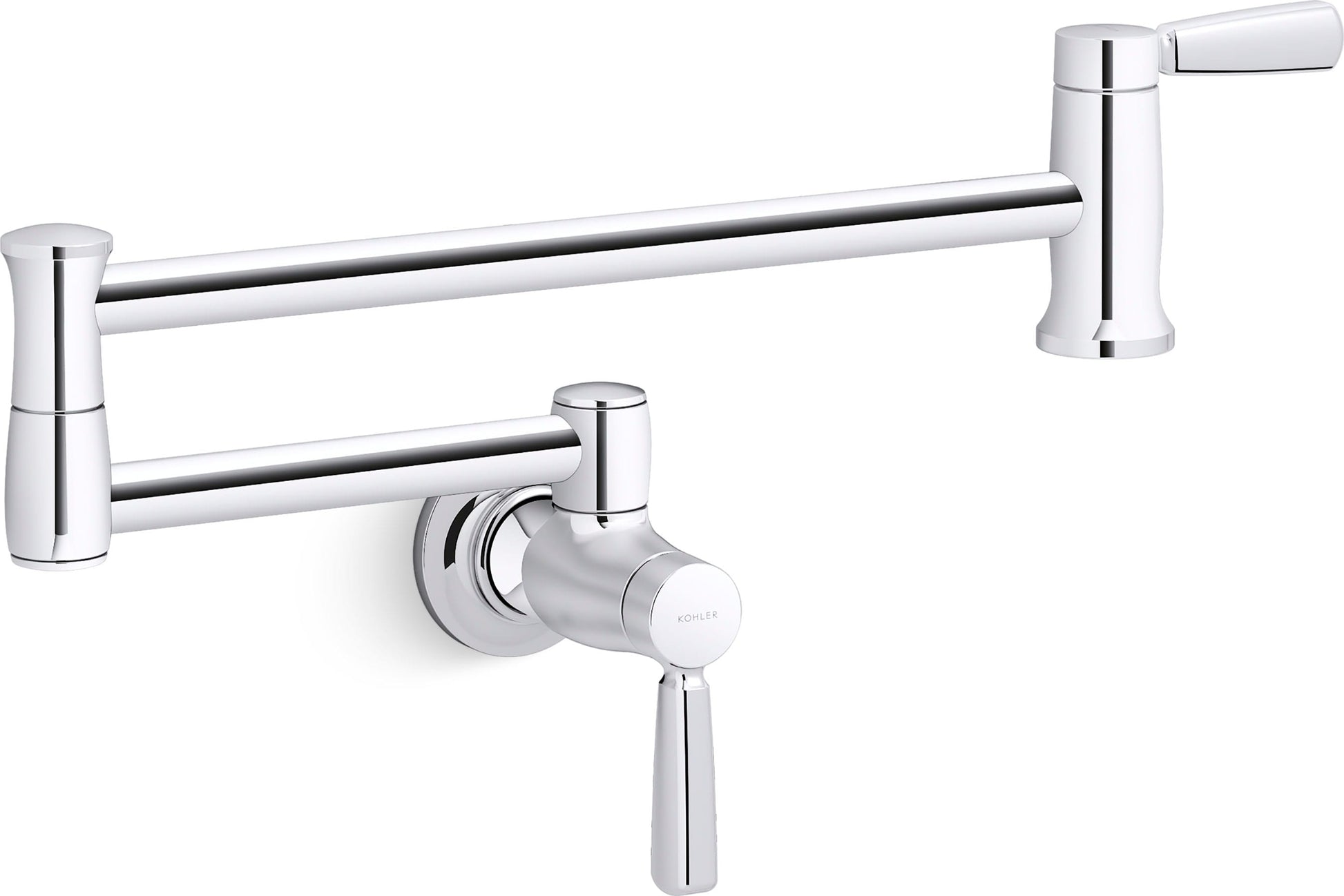 KOHLER Polished Chrome Single Handle Wall-mount Pot Filler Kitchen Faucet