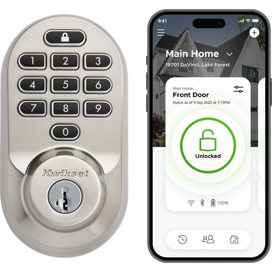 Kwikset 938 Halo Keypad Satin Nickel Smart Lock Electronic Deadbolt with Wifi Smartkey with Keypad 938 WIFI KYPD 15