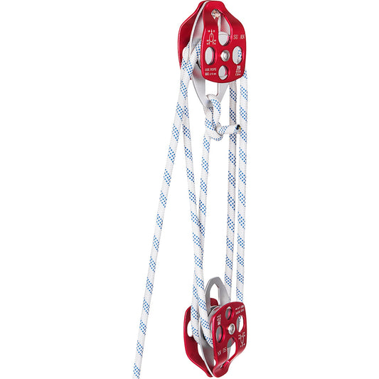 VEVOR Twin Sheave Block and Tackle 0.43-0.5Inch 100-200Ft Twin Sheave Block with Braid Rope 30-35KN 6600-7705LBS Double Pulley Rigging (1/2 x 200) SHLSJTZ12MM61MJLSV0