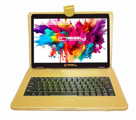 LINSAY 10.1-in 128 Android 13 Bluetooth, Wi-fi Tablet with Case Included F10XHDBDG