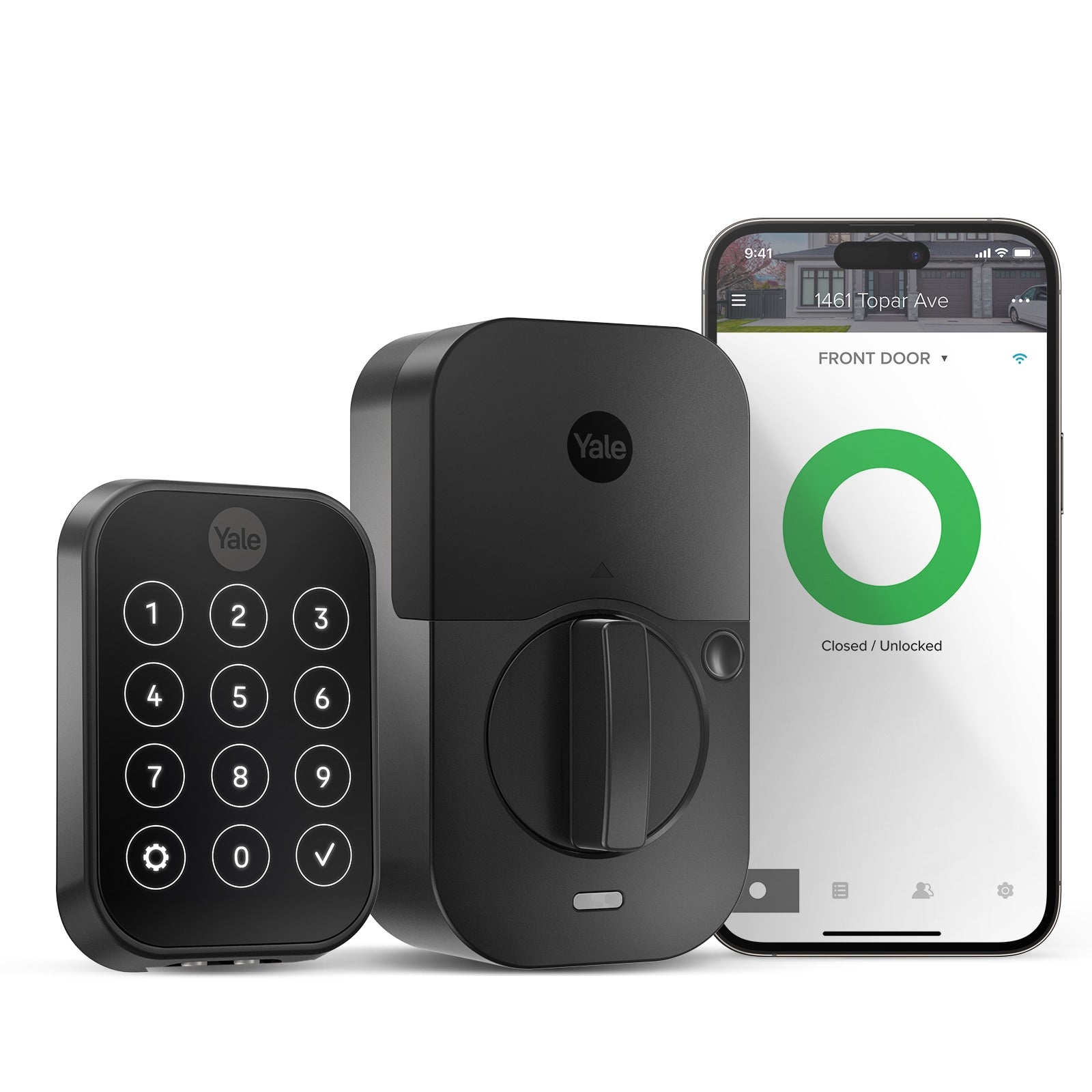 Yale Assure Lock 2 Black Suede Smart Lock Electronic Deadbolt with Wifi Bluetooth Touchscreen Keypad YRD450-WF1-BSP