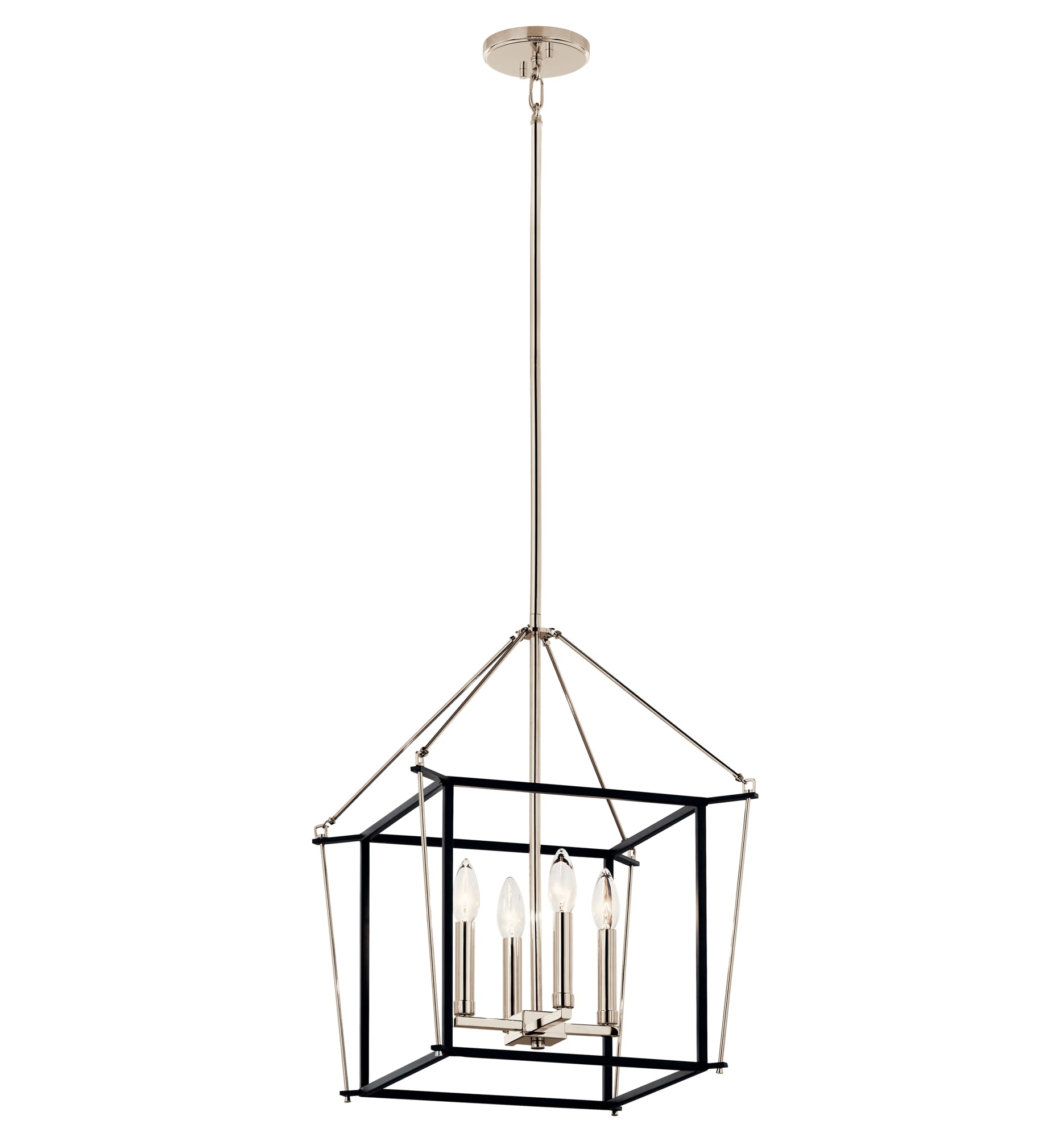 Kichler Eisley 4 -Light Polished Nickel Modern/contemporary Lantern Medium Hanging Pendant light 6297756