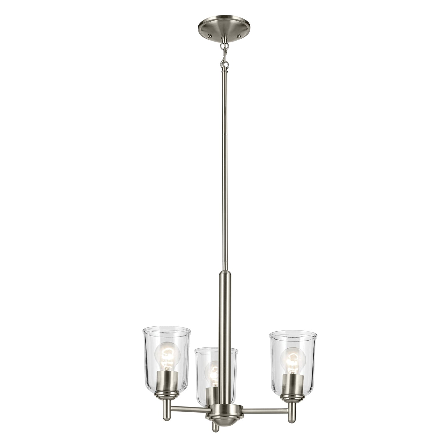 Kichler Shailene 3 -Light Brushed Nickel Traditional For Use in Bedrooms, Dining Rooms, Foyers, Kitchens, Living Rooms Chandelier 6297522