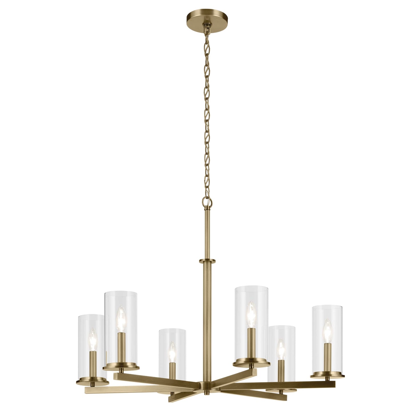 Kichler Crosby 6 -Light Gold Modern/contemporary For Use in Bedrooms, Dining Rooms, Foyers, Kitchens, Living Rooms Chandelier 6297565