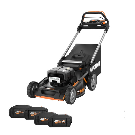WORX Nitro Power Share 80-volt 21-in Cordless Self-propelled Lawn Mower 5 Ah (4-Batteries and Charger Included) WP781