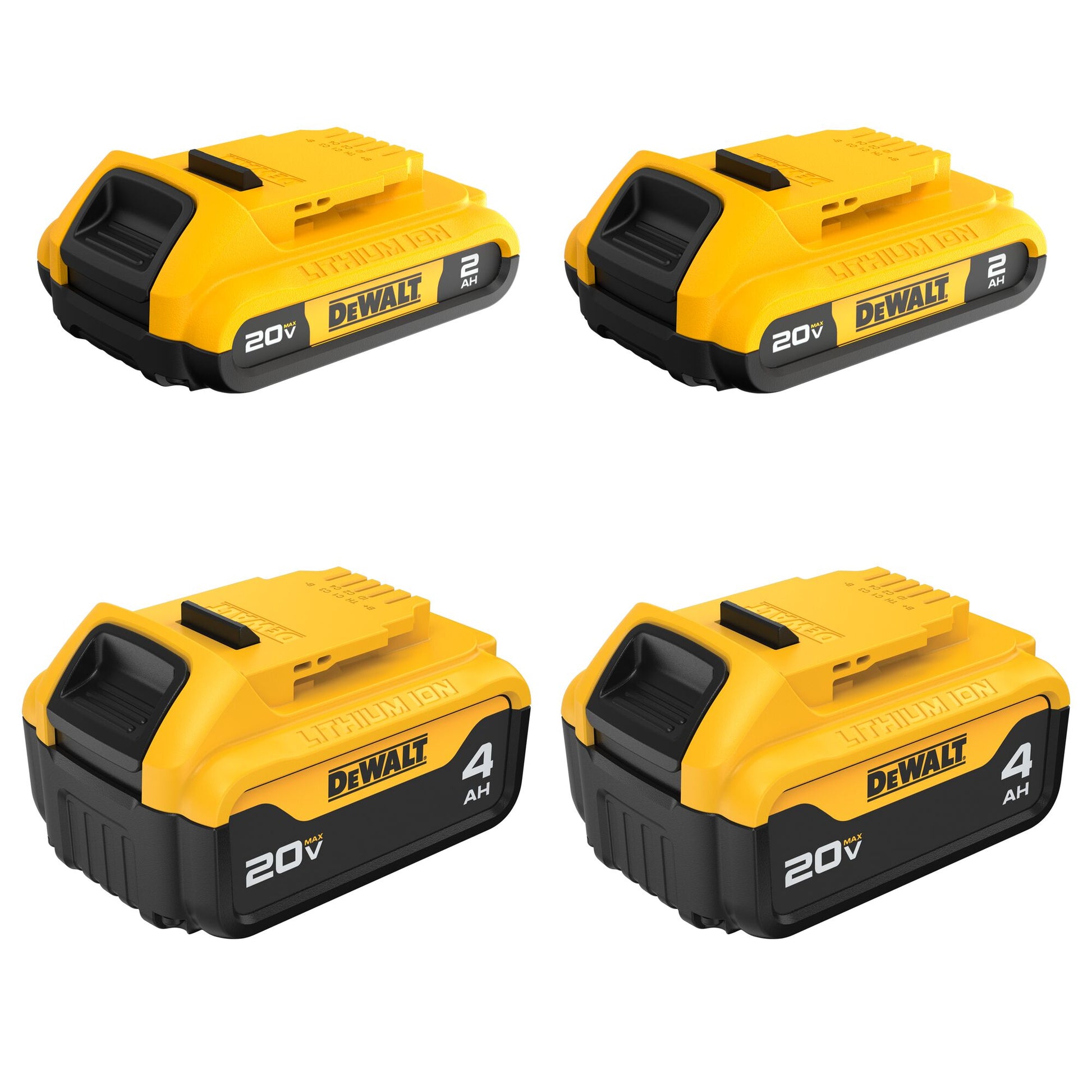 DEWALT 20-V 4-Pack Lithium-ion Battery (2 Ah and 4 Ah) DCB324-4