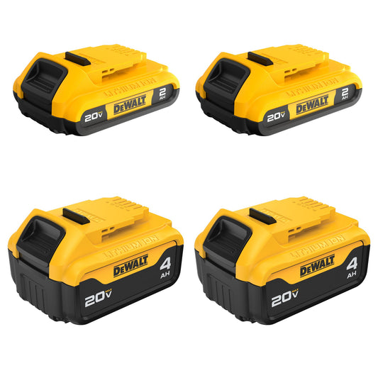 DEWALT 20-V 4-Pack Lithium-ion Battery (2 Ah and 4 Ah) DCB324-4