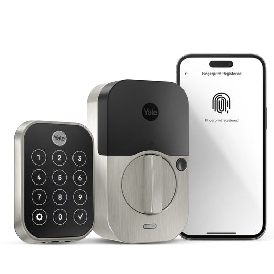 Yale Assure Lock 2 Satin Nickel Smart Lock Electronic Deadbolt with Wifi Bluetooth Fingerprint Touchscreen Keypad YRD450-F-WF1-619