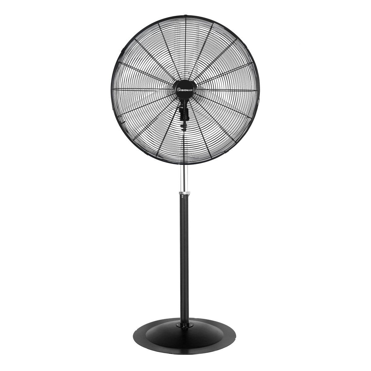 VisionAir 30-in 115-Volt 3-Speed High Velocity Indoor/Outdoor Black Oscillating Pedestal Fan 1VAFP30