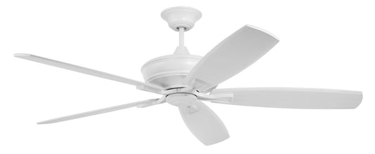 Craftmade Santori 60-in Outdoor Matte White with White Blades Ceiling Fan Light Kit Compatible and Remote ( 5 -Blade )