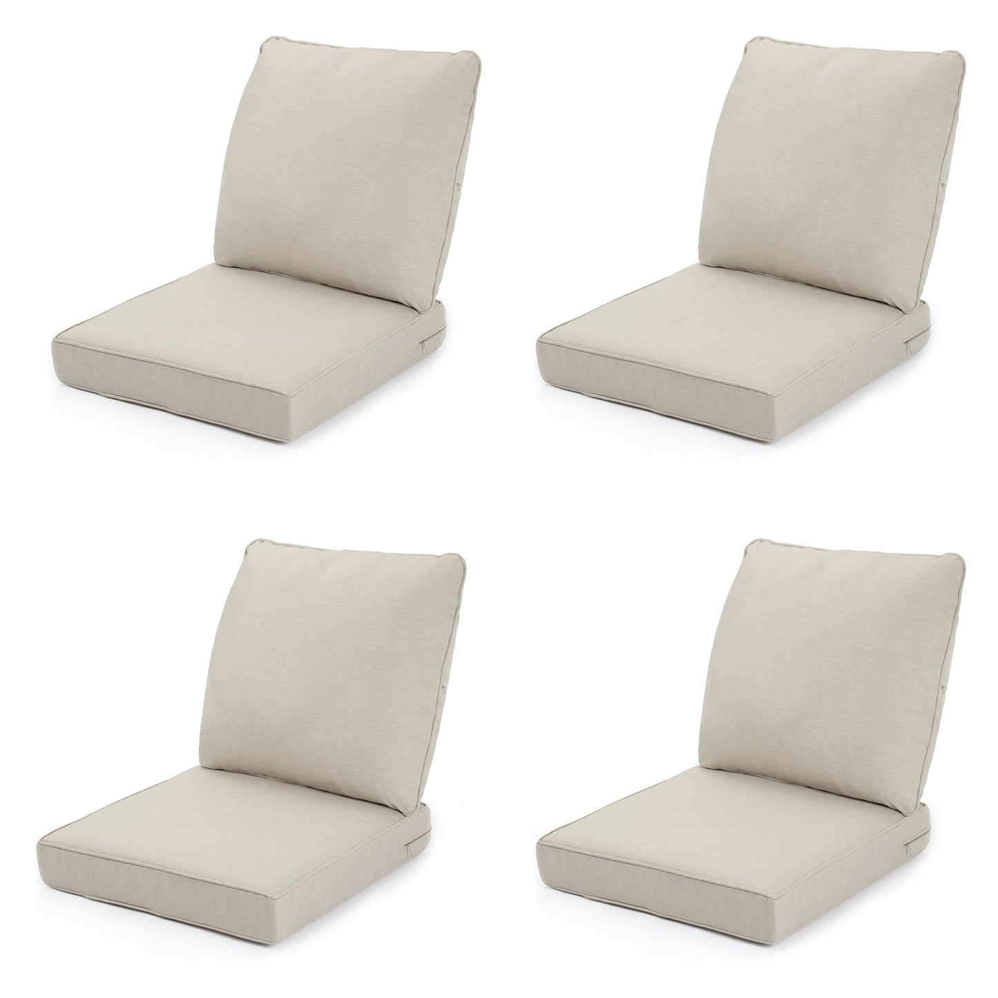 Runesay Seating Cushion Set 24-in x 24-in 8 -Piece Beige Patio sofa cushion