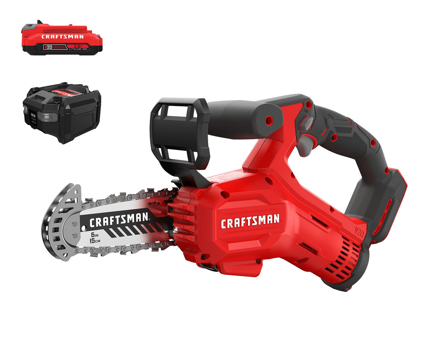 CRAFTSMAN V20 20-volt Max 6-in Battery 2 Ah Chainsaw (Battery and Charger Included) CMCCS320D1