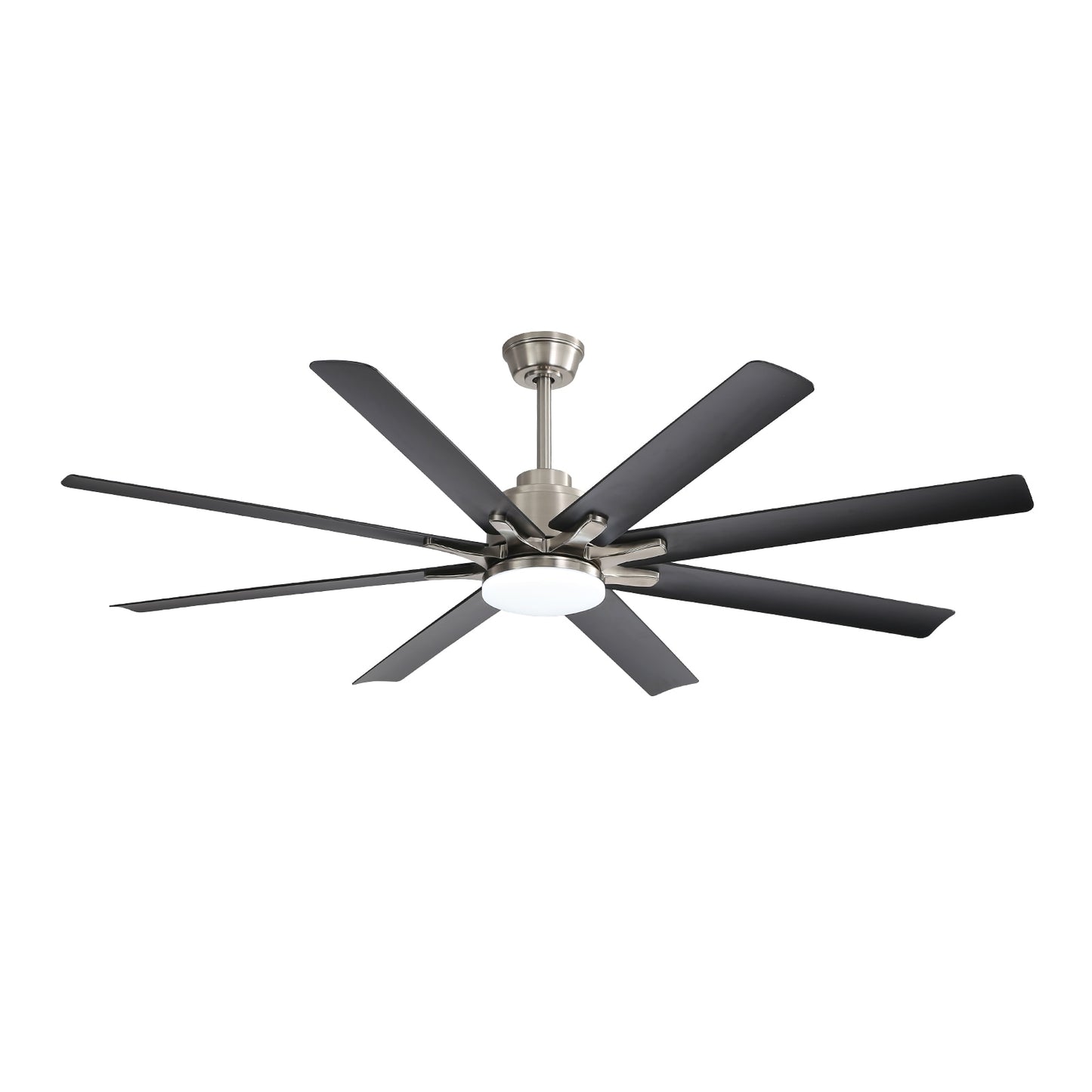 Bayfeve Adjustable 66-in Nickel with Abs Blades Color-changing Integrated LED Indoor/Outdoor Smart Ceiling Fan with Light and Remote (8-Blade) BFYH-6009