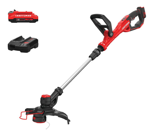 CRAFTSMAN V20 20-volt Max 13-in Straight Shaft Battery String Trimmer 2 Ah (Battery and Charger Included) CMCST900D1