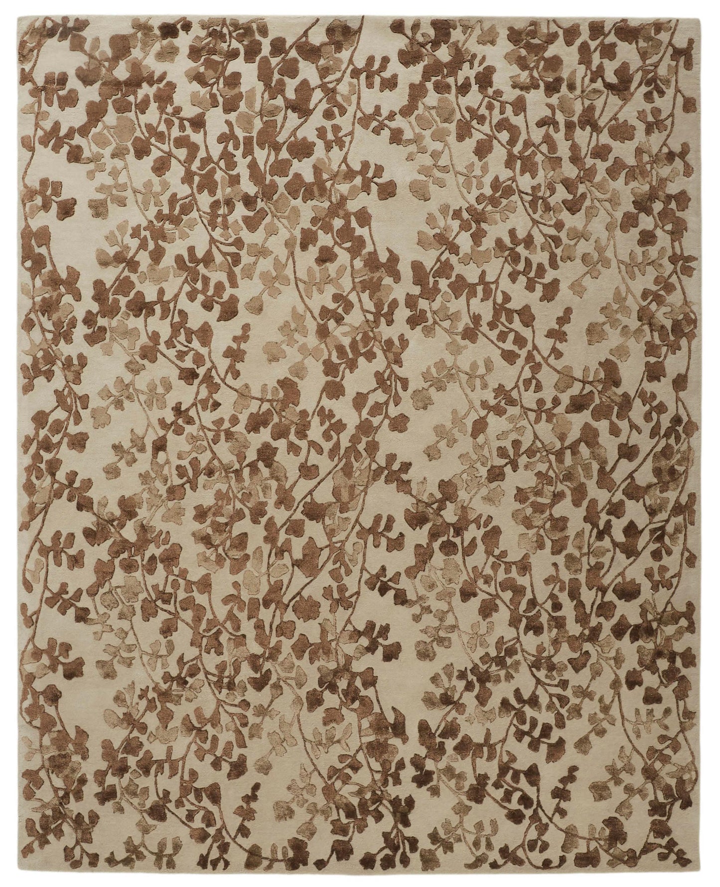 Room Envy 5 x 8 (ft) Tufted Wool Ivory/Taupe/Brown Rectangular Indoor Floral/Botanical Area rug
