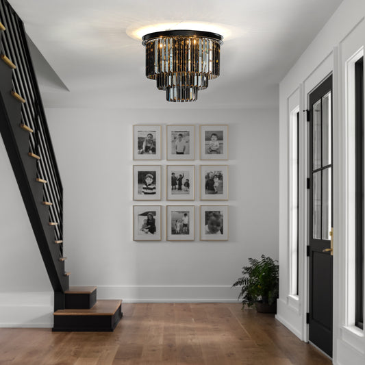 AloaDecor Lighting 6 -Light 20-in Matte Black Flush Mount Light