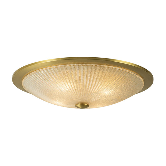 Zicbol 23-in Antique Brass Flush Mount Light