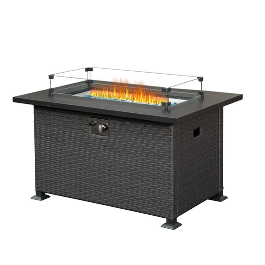 Damerin 50000 -BTU Dark Gray Steel Liquid propane Outdoor Fireplace