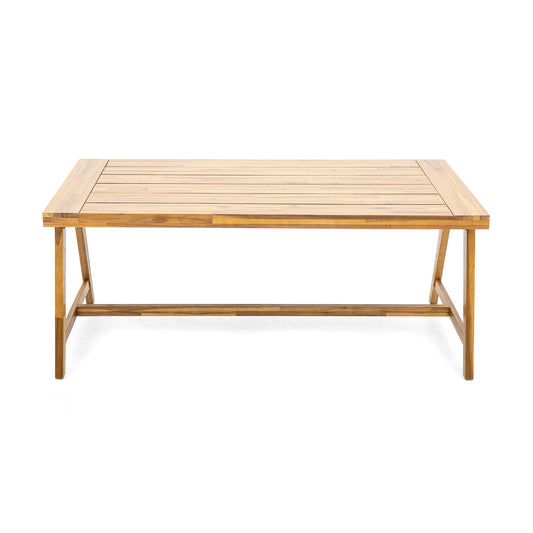 LIVIZA GIJ Wood Dining Table Rectangle Outdoor Dining Table 35.5-in W x 70.75-in L