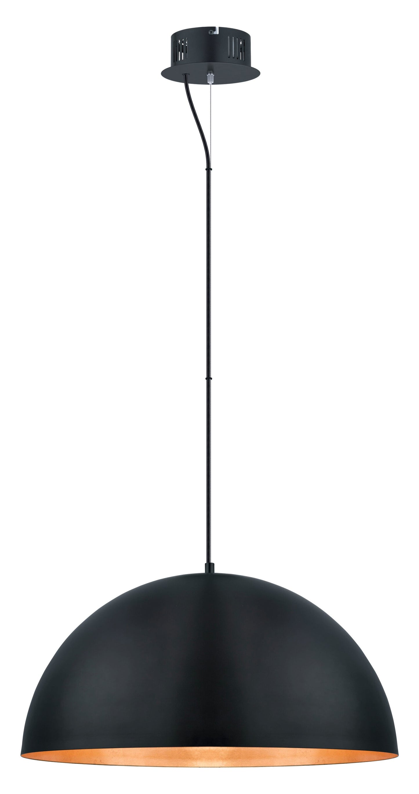 EGLO Gaetano 1 -Light Black/Gold Modern/contemporary Bowl Integrated LED Large Hanging Pendant light