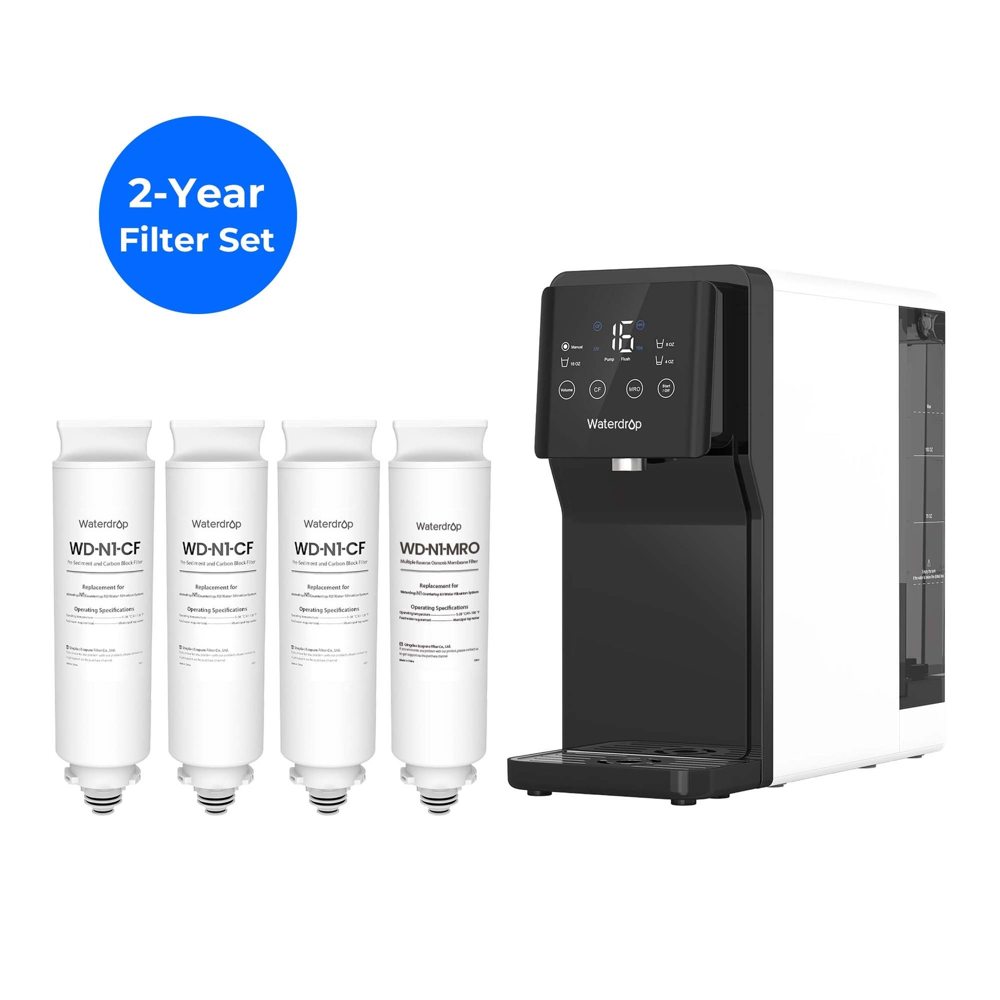 Waterdrop N1 Carbon block Black Counter top filter