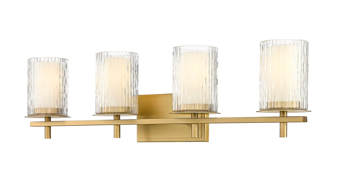 Z-Lite Grayson 31-in 4 -Light Gold Industrial Vanity light