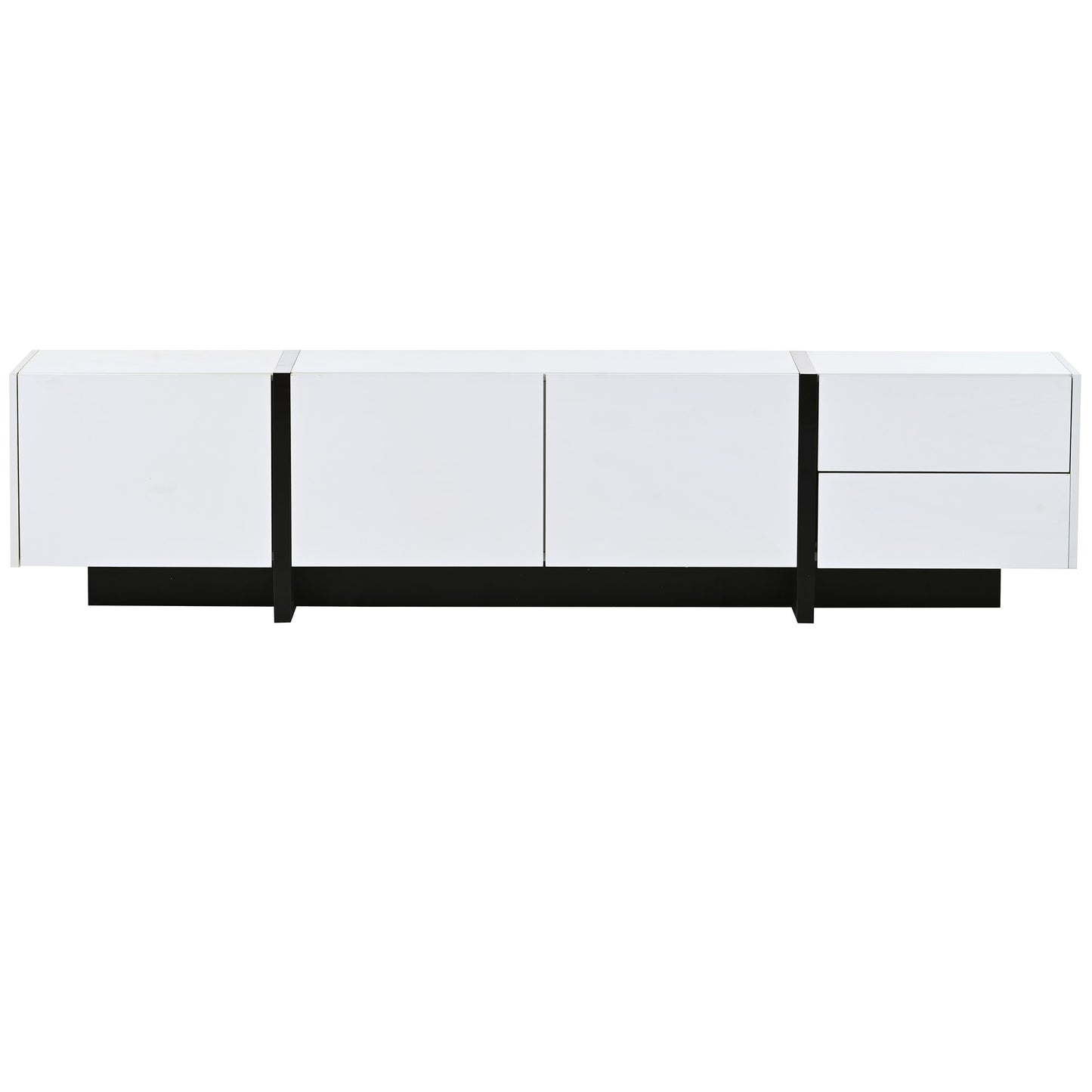 Nestfair Modern/Contemporary White TV stand ( Accommodates TVs up to 80-in )