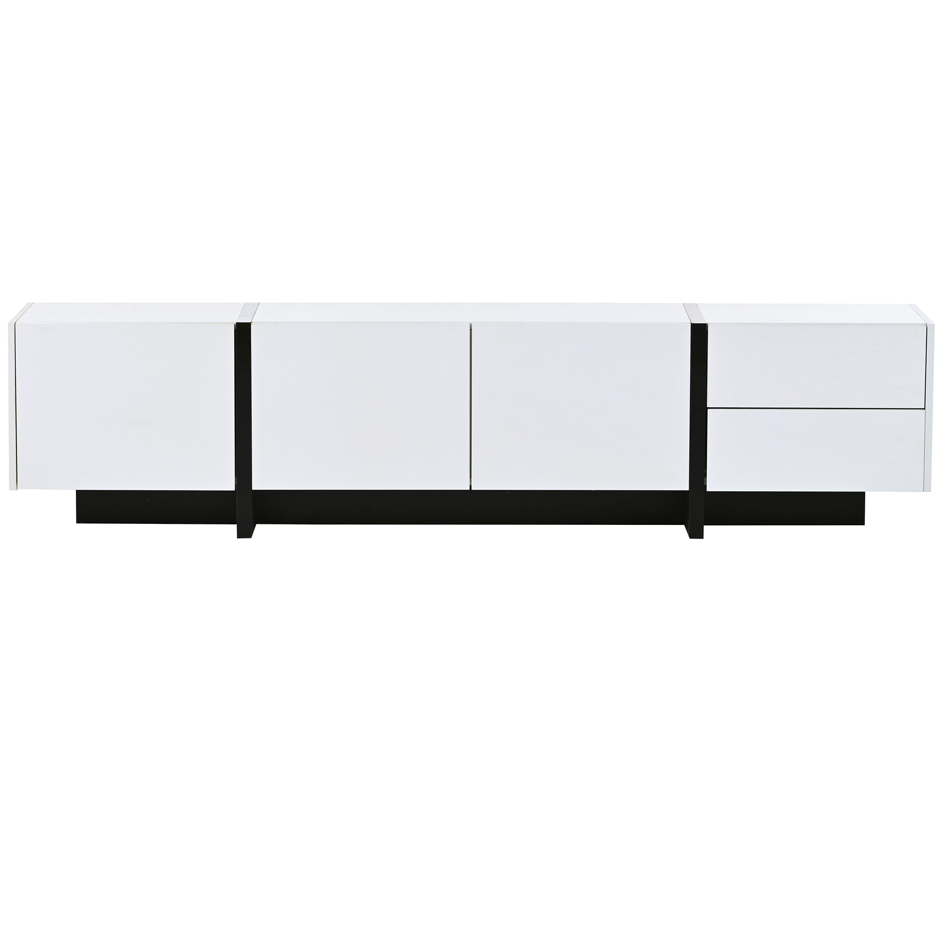 Nestfair Modern/Contemporary White TV stand ( Accommodates TVs up to 80-in )