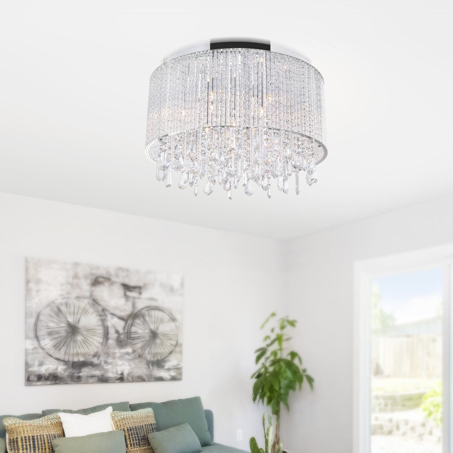 CWI Lighting Benson 6 -Light 16.0-in Chrome Flush Mount Light