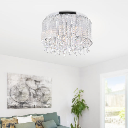 CWI Lighting Benson 6 -Light 16.0-in Chrome Flush Mount Light