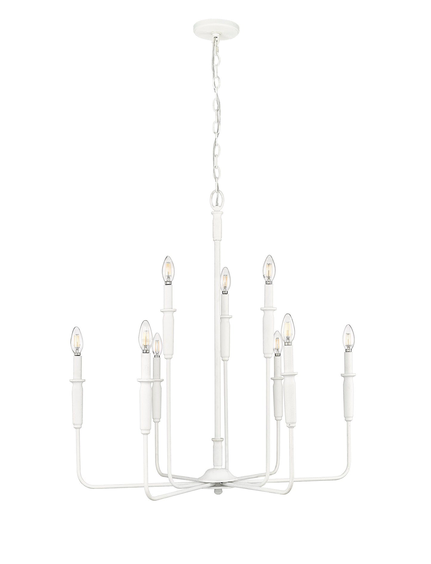 Millennium Lighting Savanne 9 -Light Matte White Transitional For Use in Bedrooms, Dining Rooms, Foyers, Kitchens, Living Rooms Chandelier