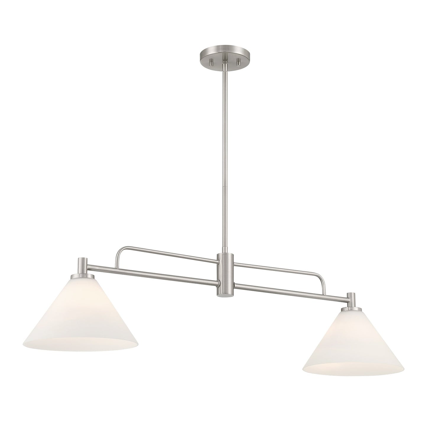 Meridian Lite Trends Meridian 2 -Light Brushed Nickel Modern/contemporary For Use in Bedrooms, Dining Rooms, Foyers, Kitchens, Living Rooms Chandelier
