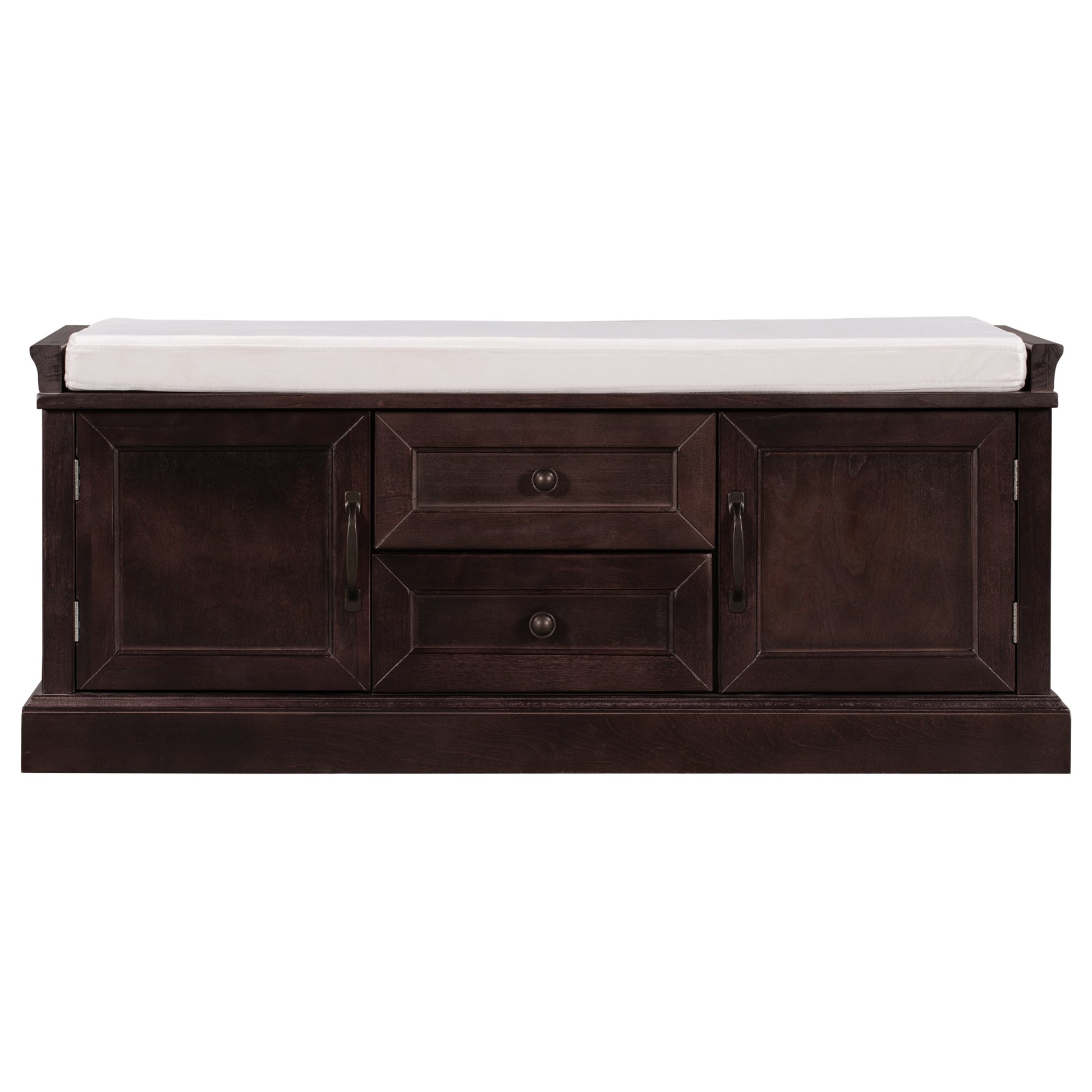 SINOFURN Rustic Espresso Accent Bench with Storage 42.5-in x 15.1-in x 17.5-in