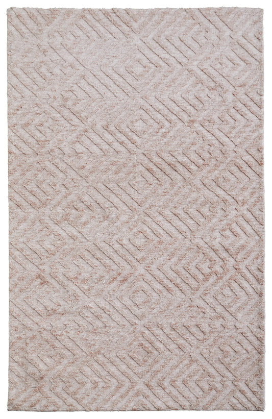 Room Envy Oliena 5 x 8 (ft) Loomed Blush Pink Rectangular Indoor Geometric Mid-Century Modern Pet Friendly Area rug