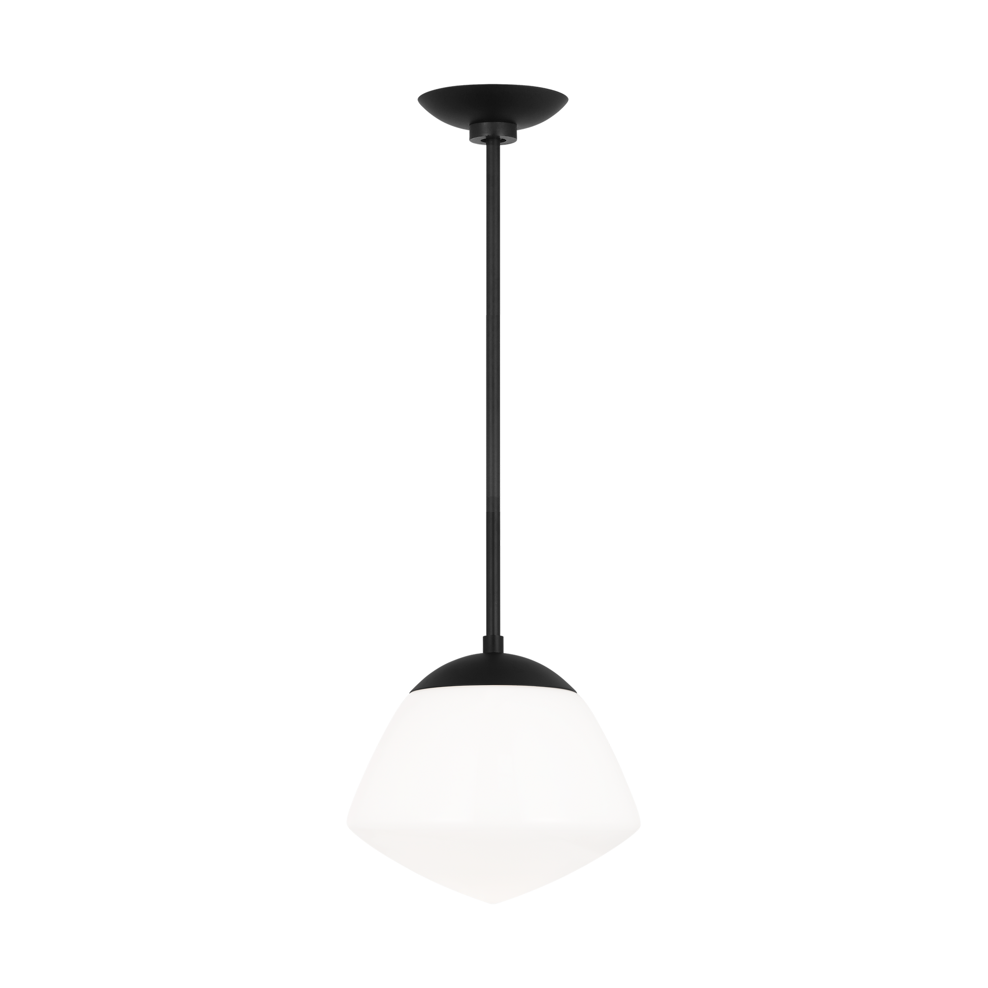 ED by Ellen DeGeneres Milne 1 -Light Midnight Black Modern/contemporary White glass Geometric Medium Hanging Pendant light