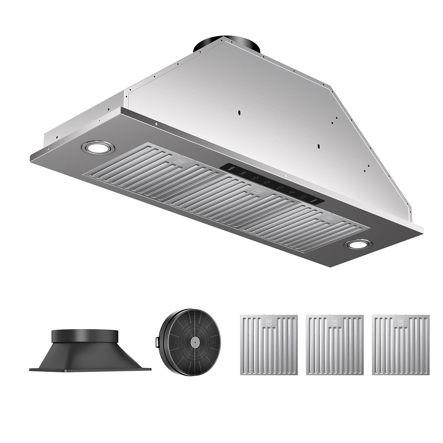 VIKIO 36 inch Ductless 350-CFM Stainless steel Insert Under Cabinet Range Hood with Charcoal Filter