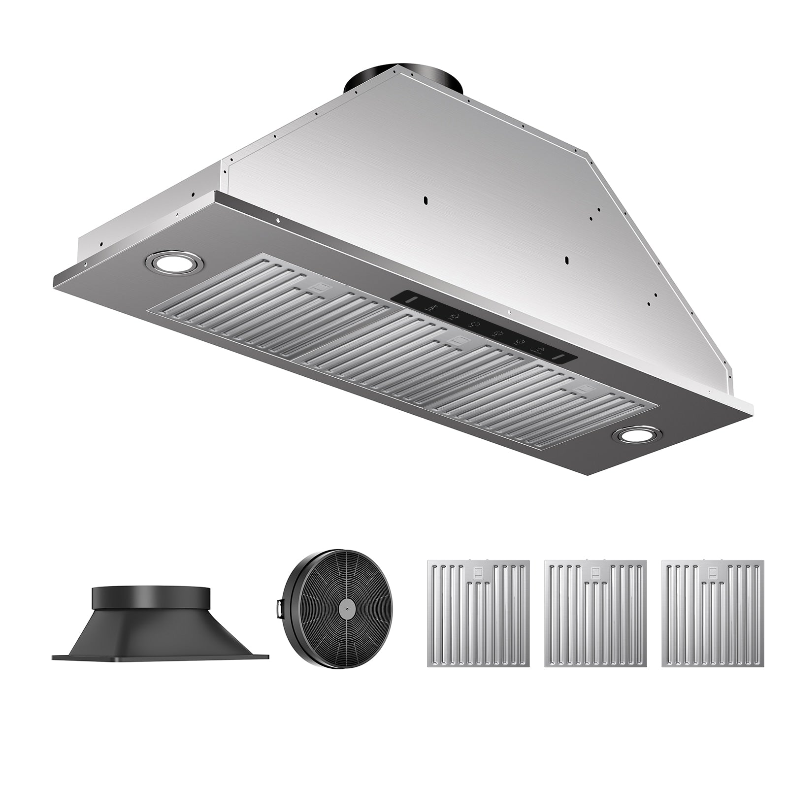 VIKIO 36 inch Ductless 350-CFM Stainless steel Insert Under Cabinet Range Hood with Charcoal Filter