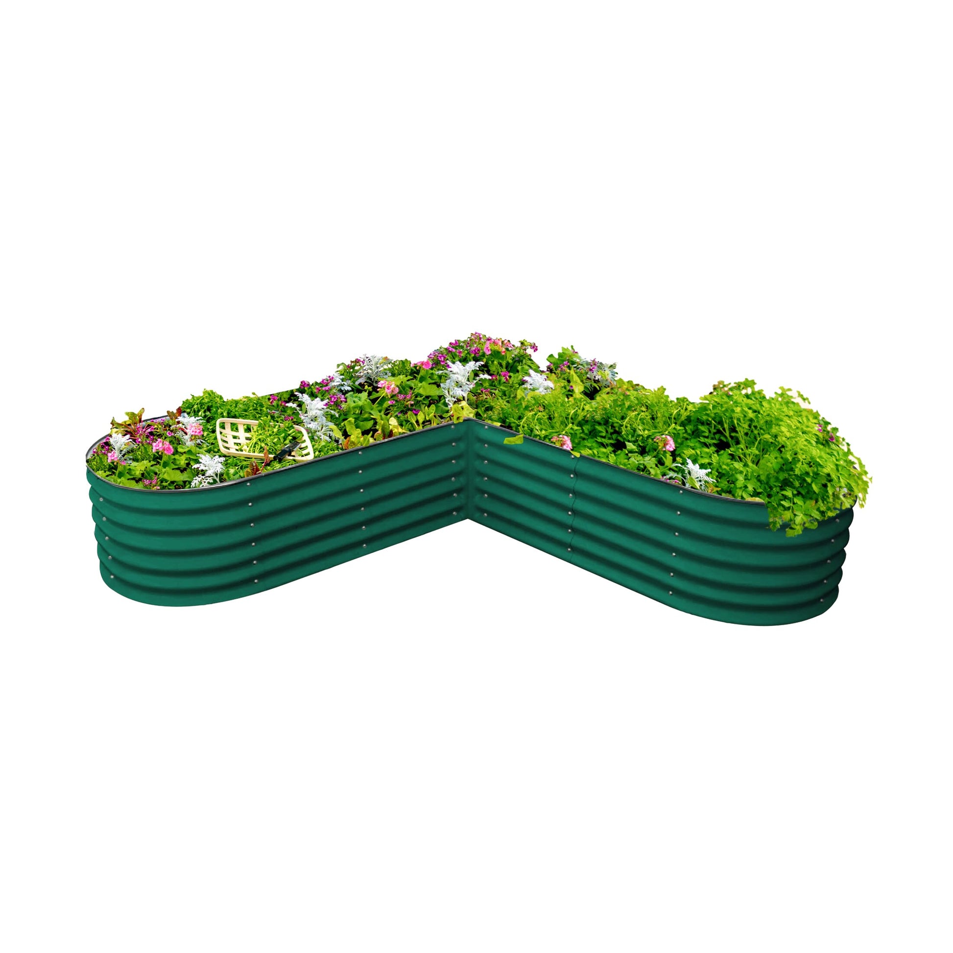 Vego Garden 41-cu ft 84-in W x 84-in L x 17-in H British Green Galvanized Metal Raised Garden Bed