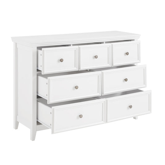 SINOFURN White 7 -Drawer Combo dresser