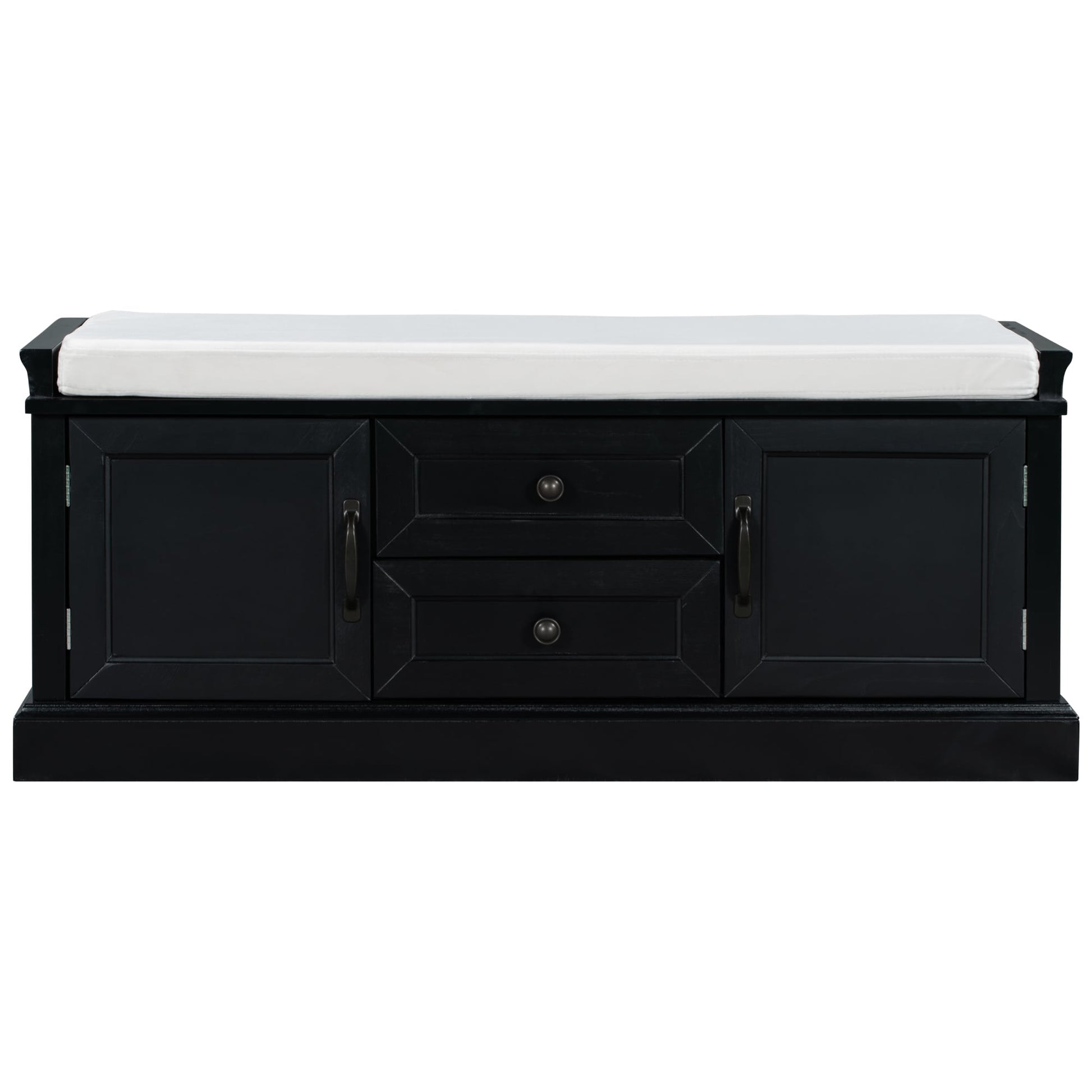 SINOFURN Rustic Black Accent Bench with Storage 42.5-in x 15.9-in x 17.5-in