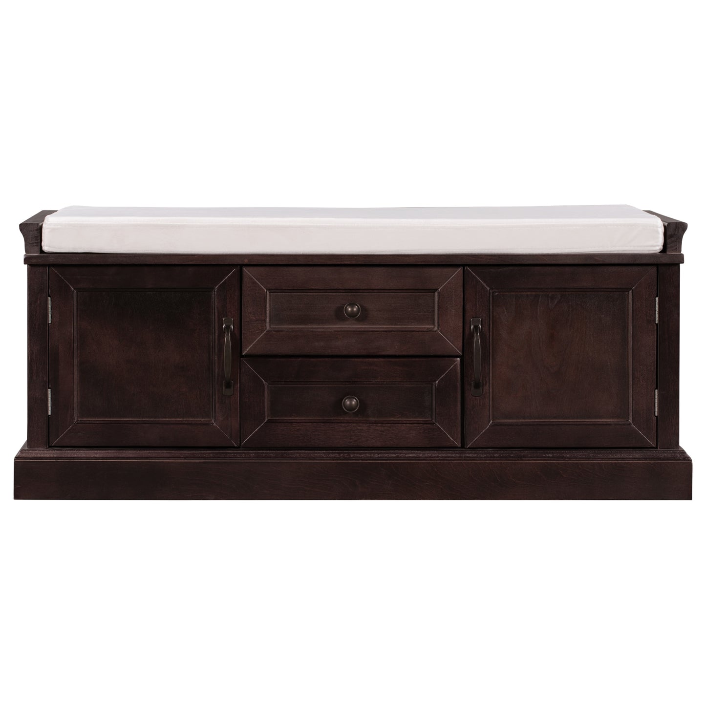 SINOFURN Rustic Brown Accent Bench with Storage 42.5-in x 15.9-in x 17.5-in