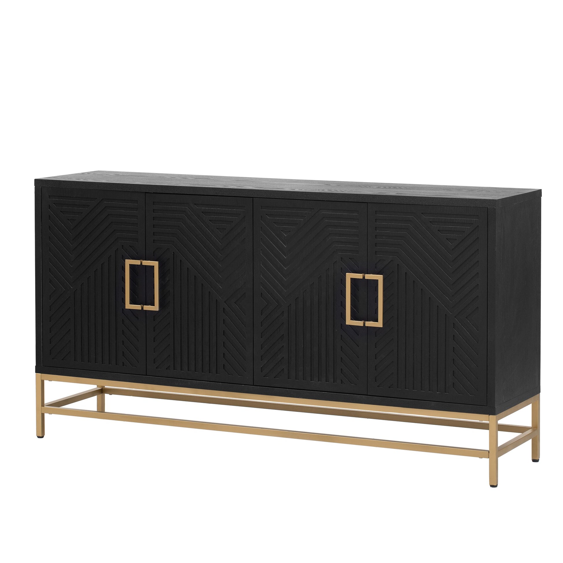 SINOFURN Contemporary/Modern Black Reclaimed wood Sideboard