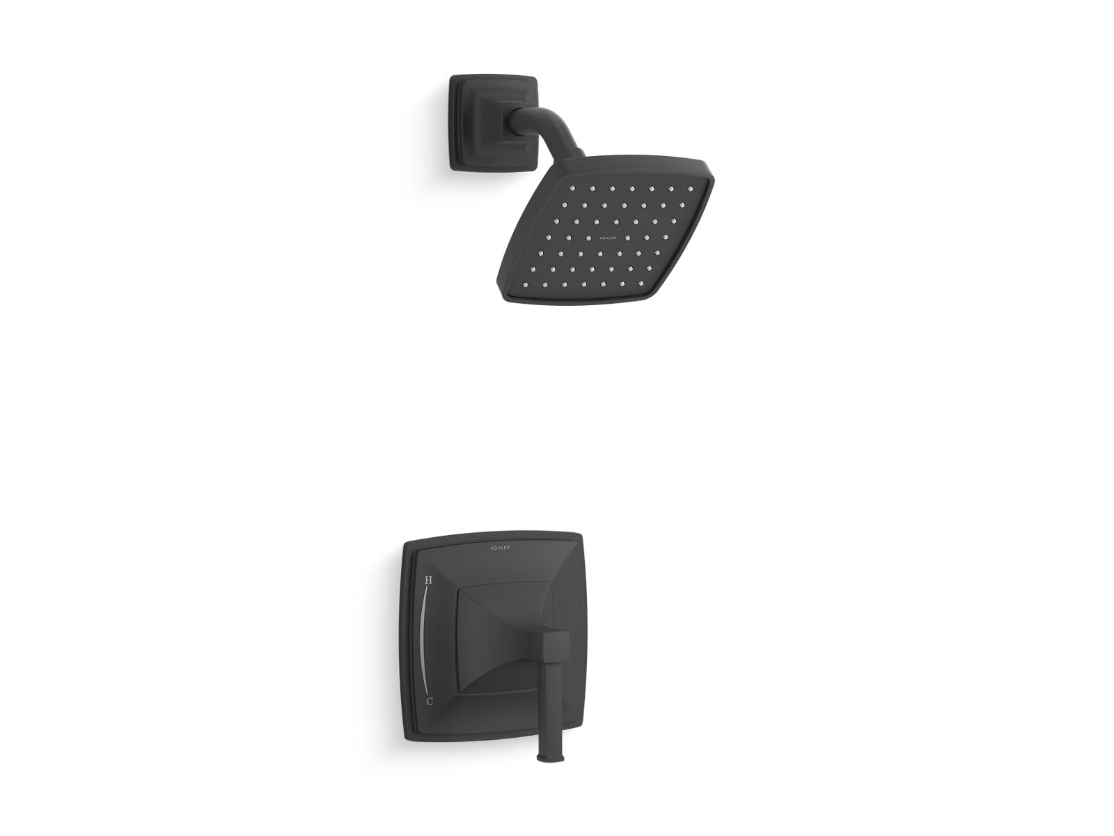 KOHLER Riff 2.5 GPM 1-Handle Rite-Temp Tub and Shower Trim Kit in Matte Black (Valve Not Included)